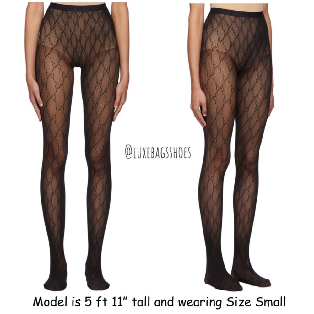 Authentic Gucci Supremelis Interlocking GG Logo Tights